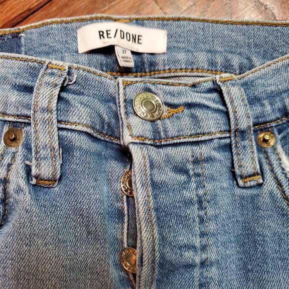 Re/Done 90s High Rise Ankle Crop Jeans Light Stone 27 - Picture 5 of 6